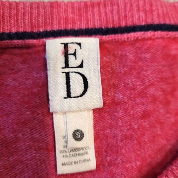 ED Pink Bunny Rabbit Size Small Lambswool Cashmere Blend Sweater Crewneck Cute - Picture 3 of 6